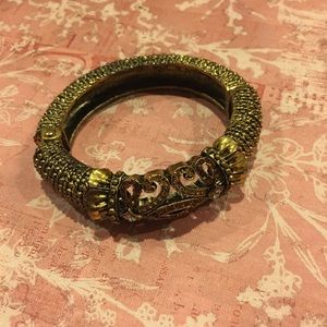 Pretty Golden Bracelets Embellished W/ Rhinestone